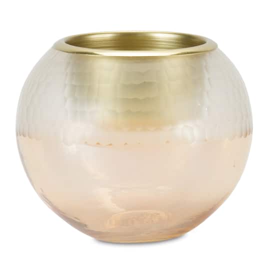 Rose Gold Ombre Glass Votive Candle Holder Set